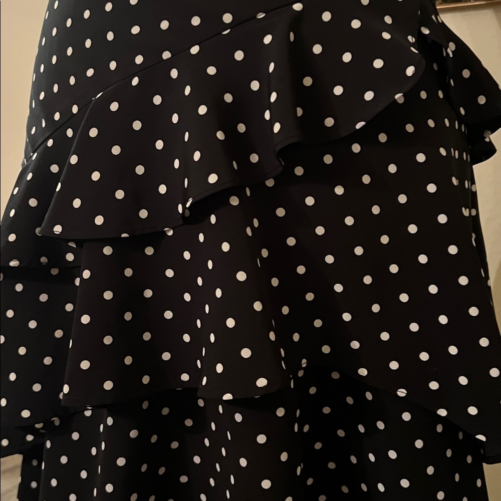 Ralph Lauren Black Polka Dot Ruffle Skirt - Picture 8 of 10